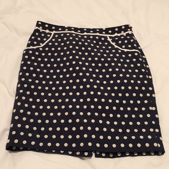 The Limited Dresses & Skirts - Limited navy and white polka dot pencil skirt